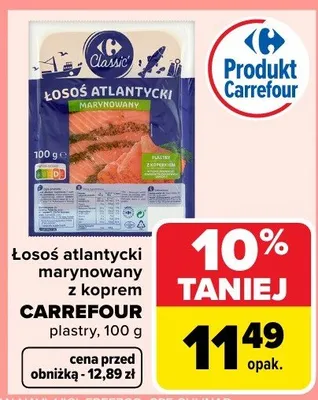Łosoś atlantycki marynowany z koprem promocja w Carrefour