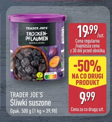 Śliwki suszone Trader Joe's promocja w Aldi