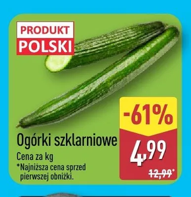 Ogórki szklarniowe promocja w Aldi