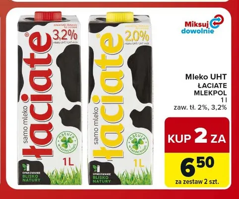Mleko UHT Łaciate 2% promocja w Carrefour Market