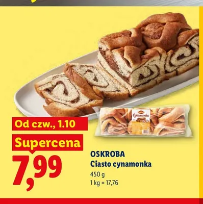 Ciasto cynamonka Oskroba promocja w Lidl