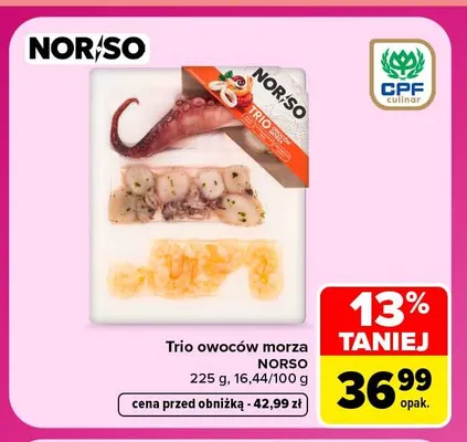 Trio owoców morza Norso promocja w Carrefour Market