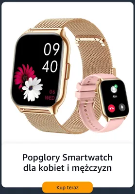 Smartwatch Popglory dla kobiet i mężczyzn promocja w Amazon