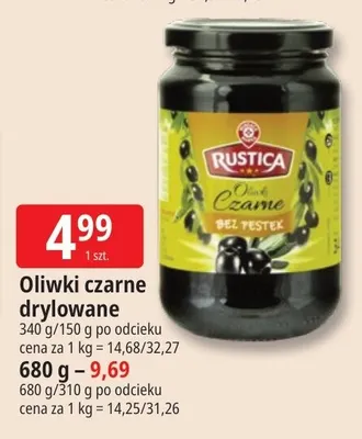 Oliwki czarne drylowane Rustica promocja w Leclerc