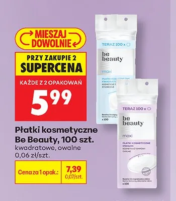 Płatki kosmetyczne BeBeauty kwadratowe promocja w Biedronka