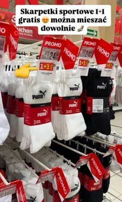 Skarpetki sportowe białe promocja w Auchan