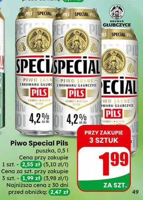 Piwo Special Pils puszka promocja w Dino