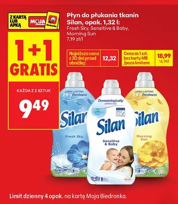 Płyn do płukania tkanin Silan promocja w Biedronka