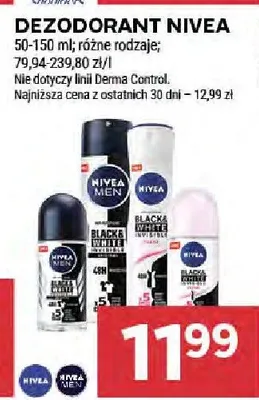 Dezodorant Nivea Men Black & White Invisible promocja w Stokrotka