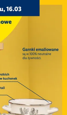 Garnek emaliowany 20 cm Florentyna promocja w Lidl