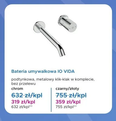 Bateria umywalkowa IO VIDA chrom promocja w Blu Salony Łazienek