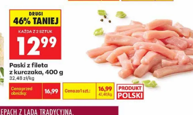 Paski z fileta z kurczaka Kraina Mięs promocja w Biedronka