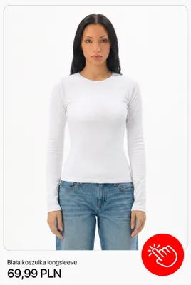 Koszulka longsleeve Cropp biała promocja w Cropp