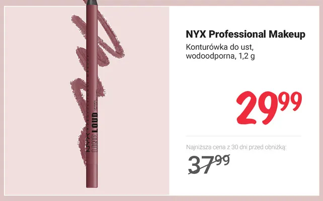 Konturówka do ust wodoodporna NYX Professional Makeup promocja w Rossmann
