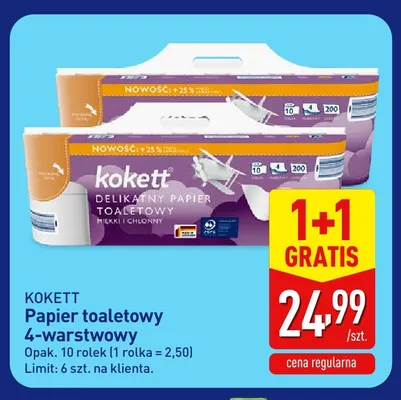 Papier toaletowy 4-warstwowy 10-pak Kokett promocja w Aldi
