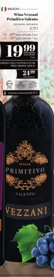 Wino czerwone Vezzani Primitivo Salento wytrawne promocja w POLOmarket