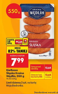 Kiełbasa śląska promocja w Biedronka