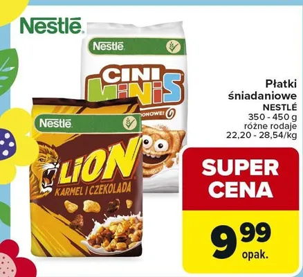 Płatki śniadaniowe różne rodzaje promocja w Carrefour Market