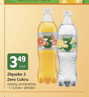 Napój gazowany Zbyszko 3 Zero Cukru cytryny promocja w Marketvita