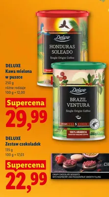 Kawa mielona w puszce różne rodzaje Deluxe promocja w Lidl