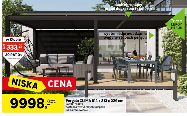 Pergola CLIMA promocja w Leroy Merlin
