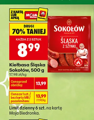 Kiełbasa Śląska Sokołów promocja w Biedronka