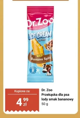 Przekąska dla psa lody smak bananowy Dr. Zoo promocja w Dino
