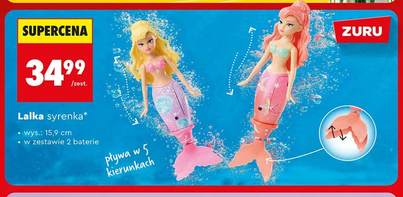 Lalka syrenka ZURU wys. 15,9cm promocja w Biedronka
