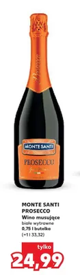 Wino musujące białe wytrawne Monte Santi Prosecco promocja w Kaufland