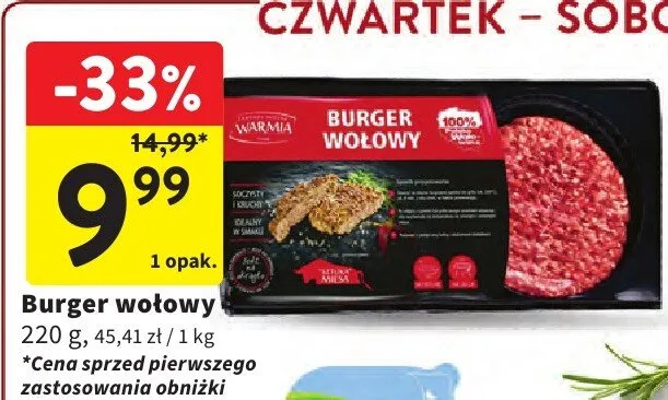 Burger wołowy promocja w Intermarche