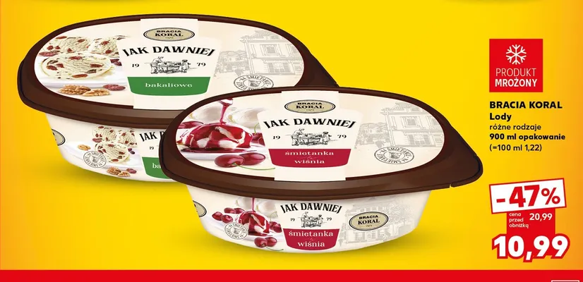 Lody Jak Dawniej śmietanka wiśnia Bracia Koral promocja w Kaufland