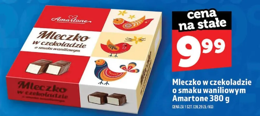 Mleczko w czekoladzie o smaku waniliowym Amartone promocja w TOPAZ