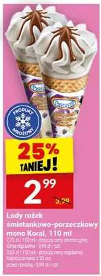 Lody rożek śmietankowo-porzeczkowy mono Koral promocja w Twój Market