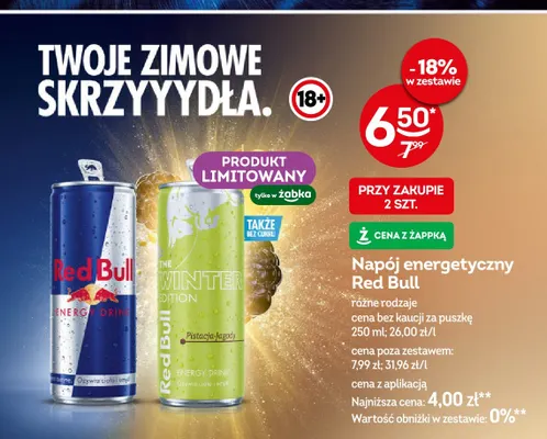 Napój energetyczny Red Bull Winter Edition pistacja-jagody promocja w Żabka