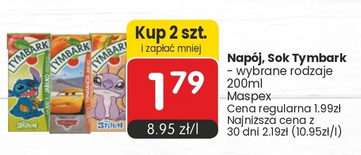 Napój Sok Tymbark promocja w Market Point
