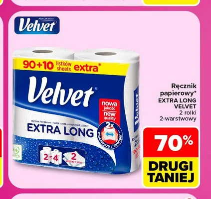 Ręcznik papierowy Extra Long Velvet 2-warstwowy promocja w Carrefour Market