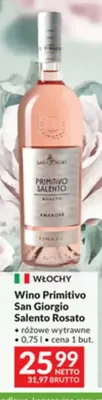 Wino Primitivo San Giorgio Salento Rosato różowe wytrawne promocja w Makro