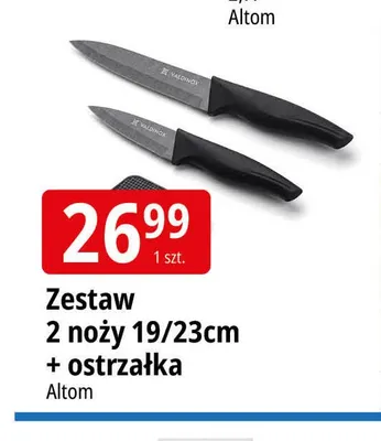 Zestaw 2 noży Altom + ostrzałka promocja w Leclerc