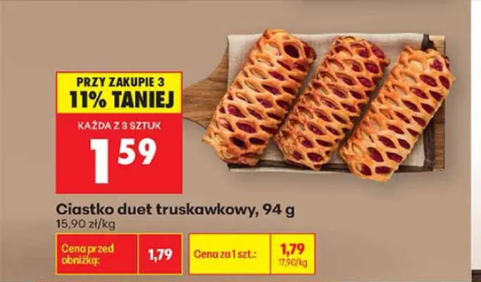 Ciastko duet truskawkowy promocja w Biedronka