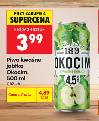 Piwo kwaśne jabłko Okocim promocja w Biedronka