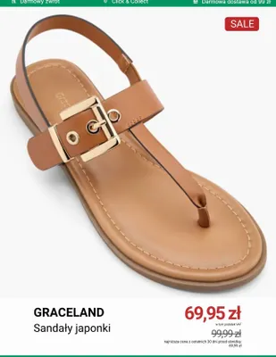 Sandały japonki Graceland promocja w Deichmann