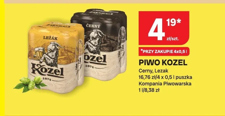 Piwo Kozel Lezak promocja w Chorten