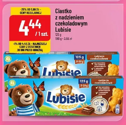 Ciastko z nadzieniem czekoladowym Lubisie promocja w POLOmarket
