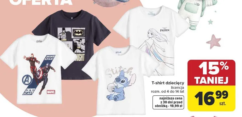 T-shirt dziecięcy licencja promocja w Carrefour