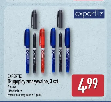Długopisy zmazywalne Expertiz 3-pak promocja w Aldi