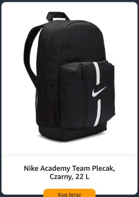 Plecak Nike Academy Team Czarny 22 l promocja w Amazon