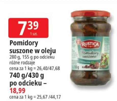 Pomidory suszone w oleju Rustica 280g promocja w Leclerc