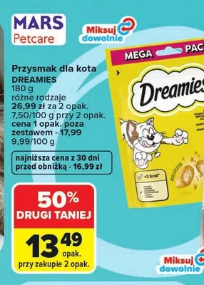 Przysmak dla kota Dreamies promocja w Carrefour