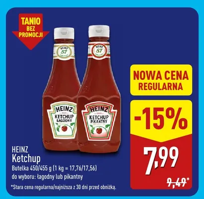 Ketchup pikantny Heinz promocja w Aldi