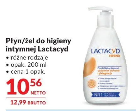 Płyn/żel do higieny intymnej Lactacyd promocja w Makro